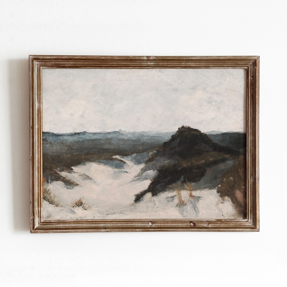 Shore View Vintage Moody Beachscape Art Print