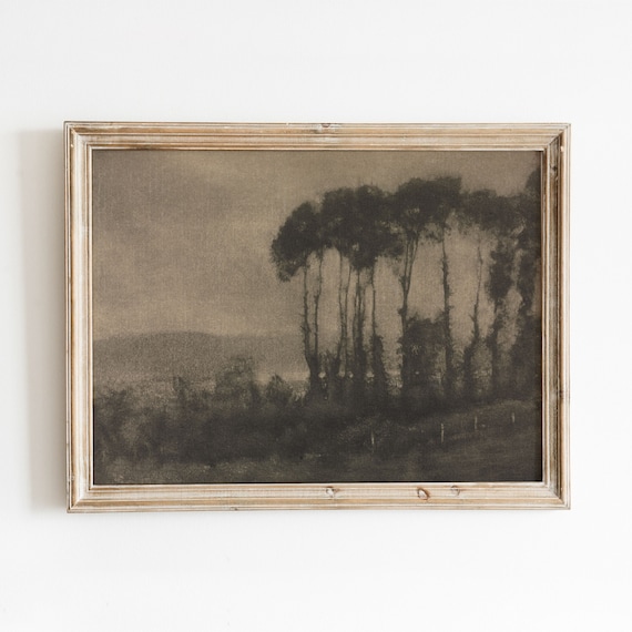 Tonal Valley Vintage Moody Landscape Art Print