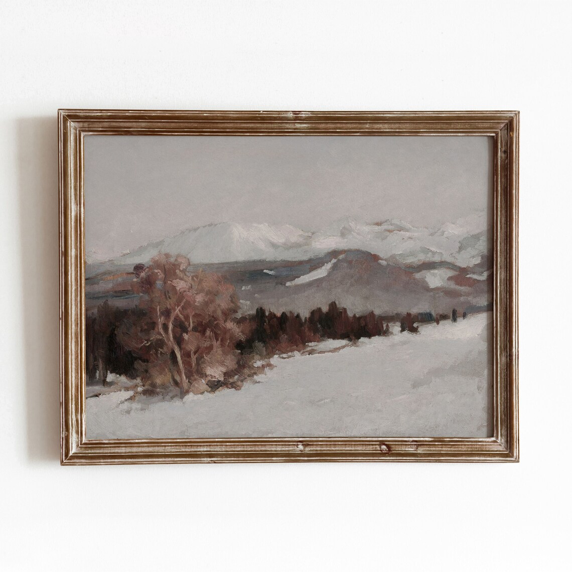 Winter Mountain Landscape Vintage Travel Poster