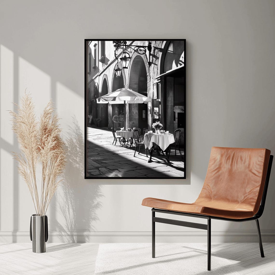 Italy Wall Art Black And White Italian Print Italian Landscape Print Mediterranean Travel Art Historic Italy Poster Architecture Photo - Image 2