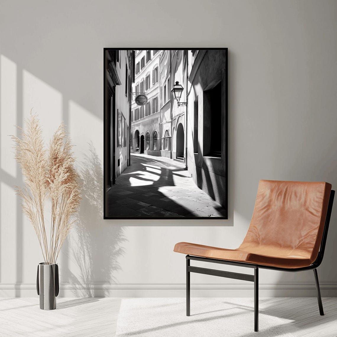 Italy Wall Art Black And White Italian Print Italian Landscape Print Mediterranean Travel Art Historic Italy Poster Architecture Photo - Image 3