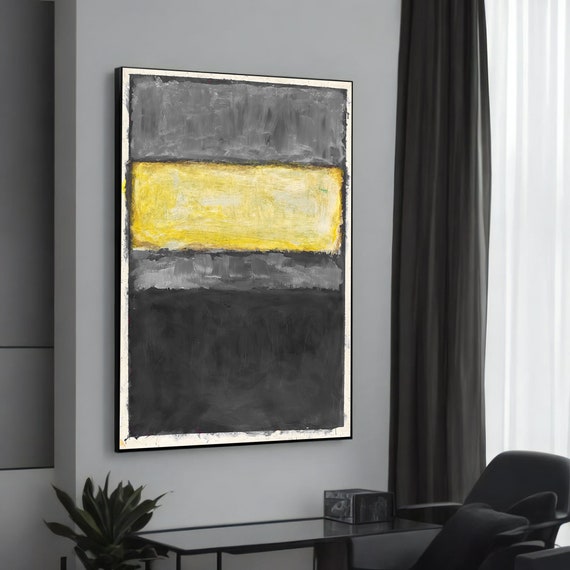 Striking Black And Yellow Mark Rothkoinspired Abstract Canvas Painting Modern Art For Home Decor Gift