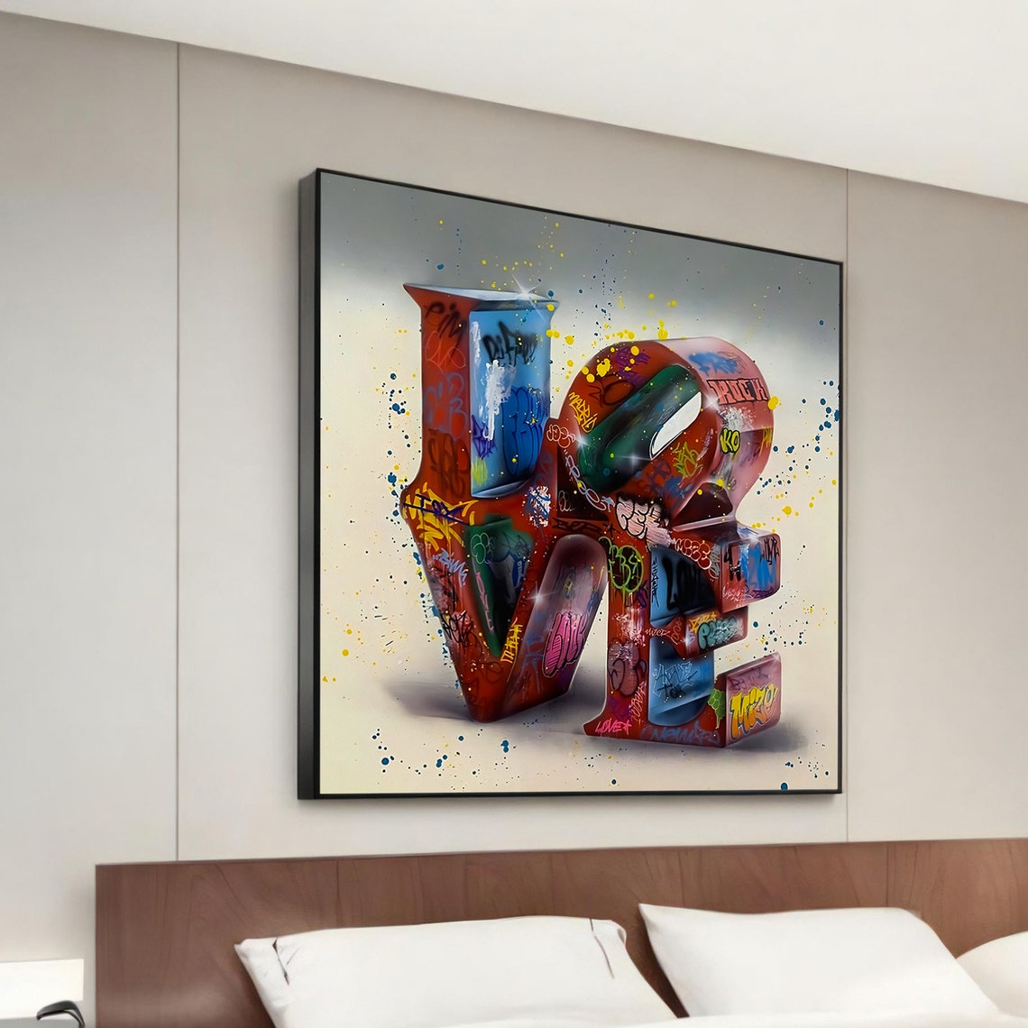 LOVE Letters 3D Graffiti Sculpture Street Art Bold Urban Poster