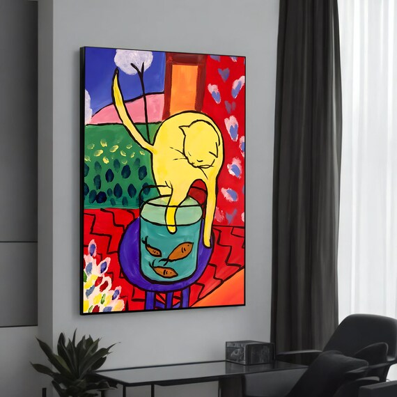 Henri Matisse Cat With Red Fish Playful Fauvist Canvas Poster
