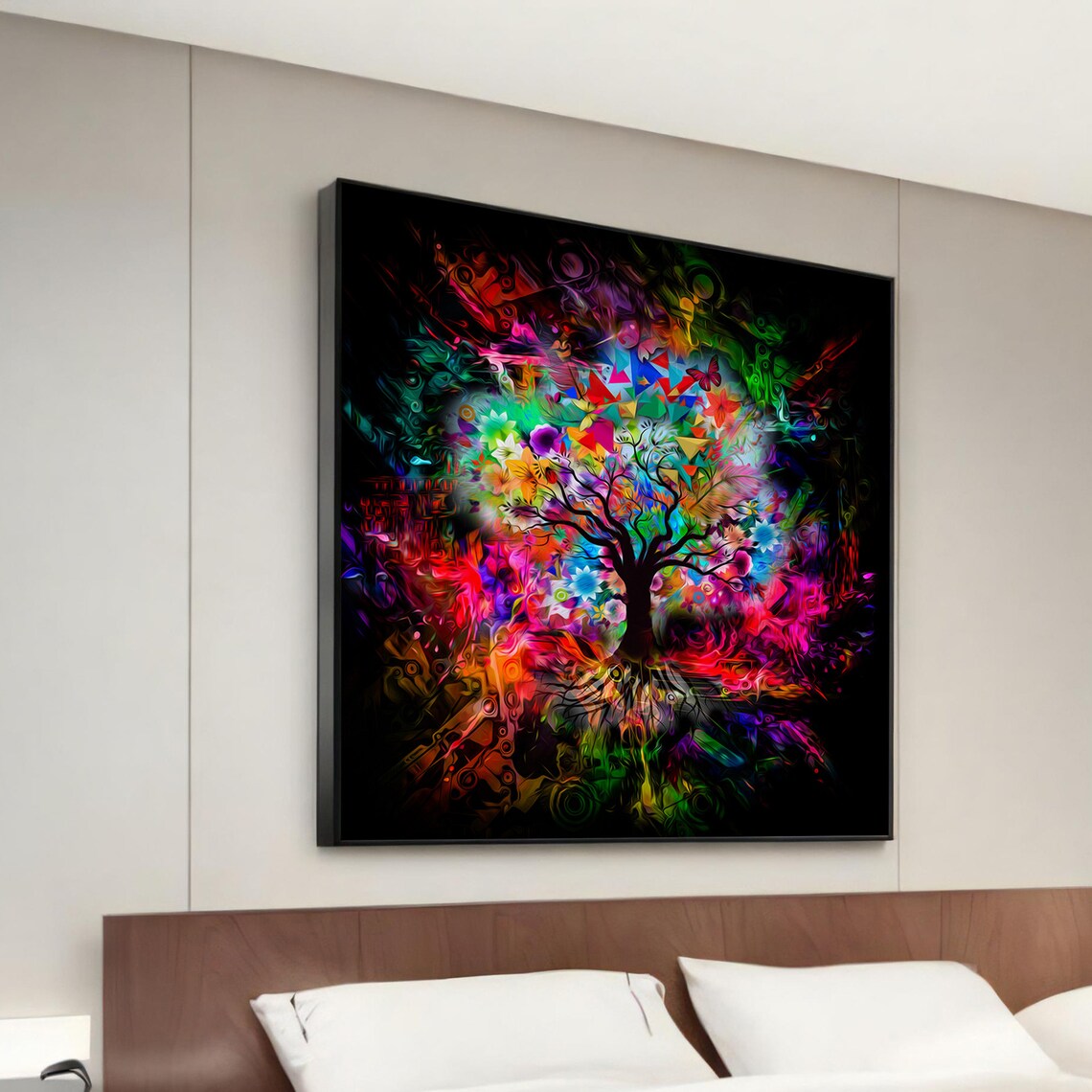 Colorful Tree of Life Rainbow Abstract Fantasy Art Wall Poster