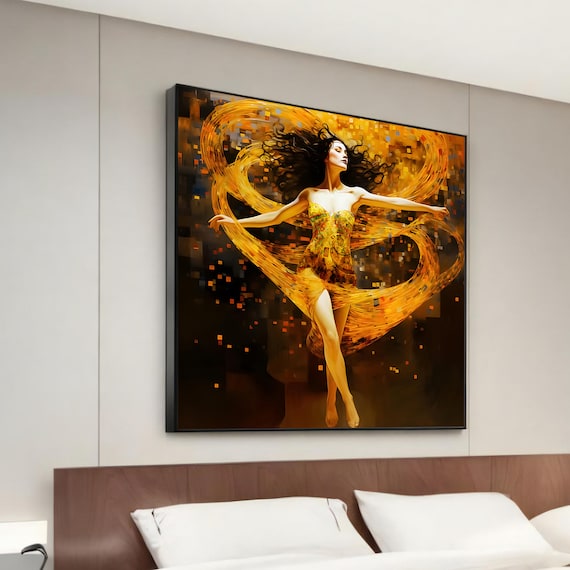 Elegant Ballerina In Motion Dance Canvas Painting Ballet Art Home Decor Gift Modern Wall Ready To Hang