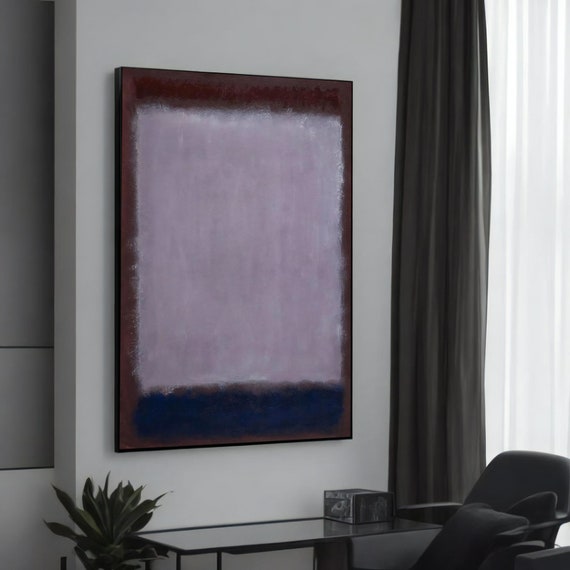 Mark Rothko Soft Purple And Blue Abstract Canvas Painting Modern Art For Living Room Subtle Wall Decor Gift