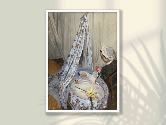 Claude Monet The Cradle Baby Bassinet Nursemaid Impressionist Art Print