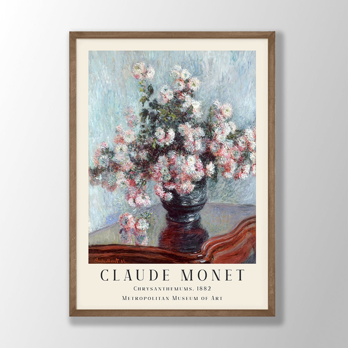 Monet-Inspired Chrysanthem Print, Farmhouse Decor