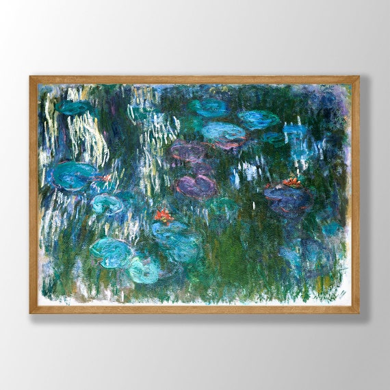 Claude Monet Art Print Water Lilies Paintings Wall Exhibition Farmhouse Decor Modern Home