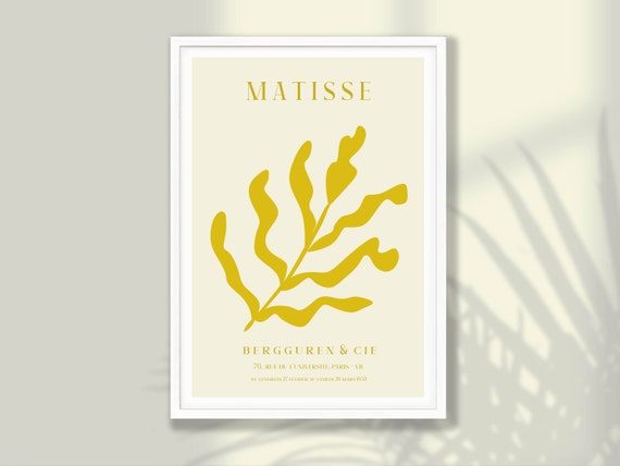 Yellow Matisse Flower Art Print Poster Floral Wall Exhibition Mustard Decor Kitchen