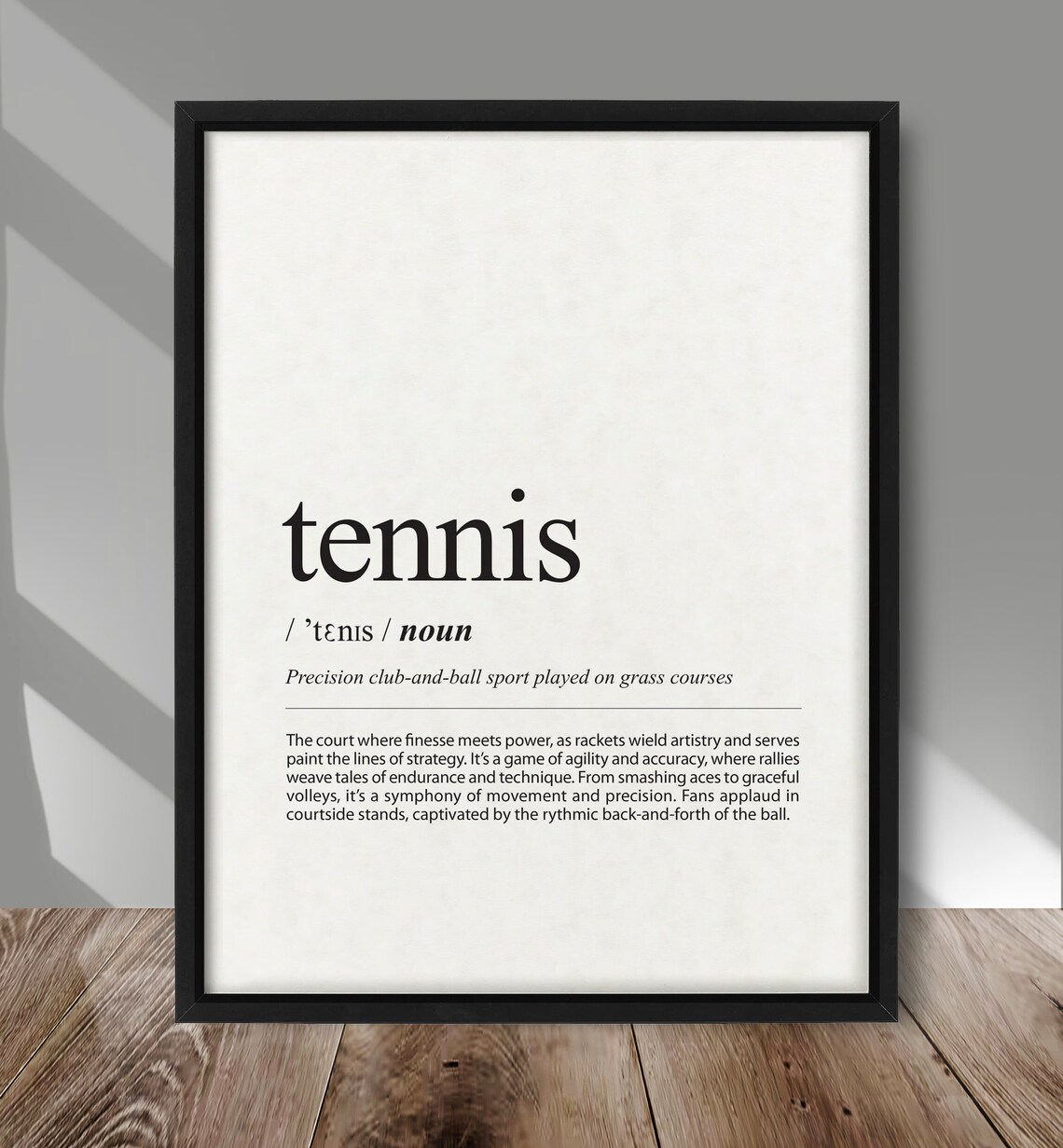 Tennis Definition Poster, Sports Fan Art
