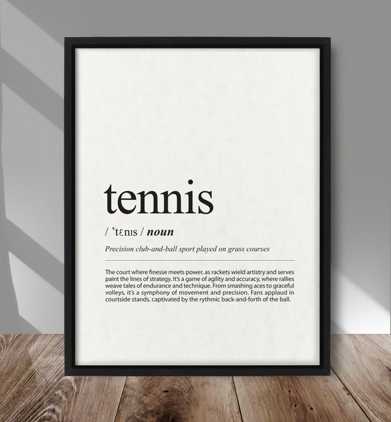 Tennis Definition Poster, Sports Fan Art