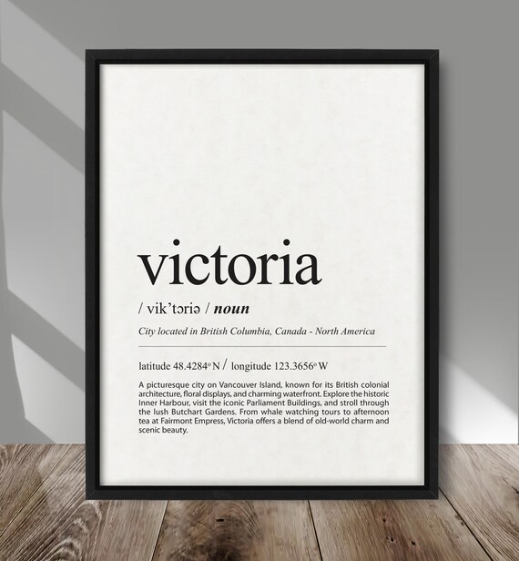 Victoria Definition City Poster, Canadian Travel Poster