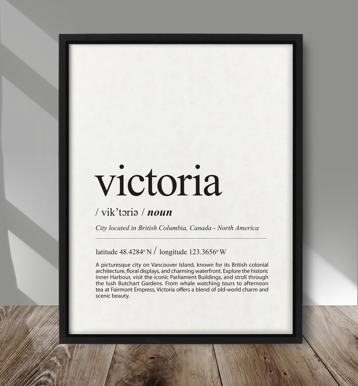 Victoria Definition City Poster, Canadian Travel Poster