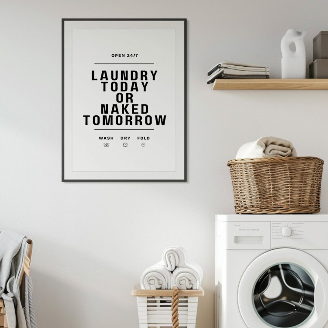 Laundry Room Funny Wall Art Poster, Housewarming Gift