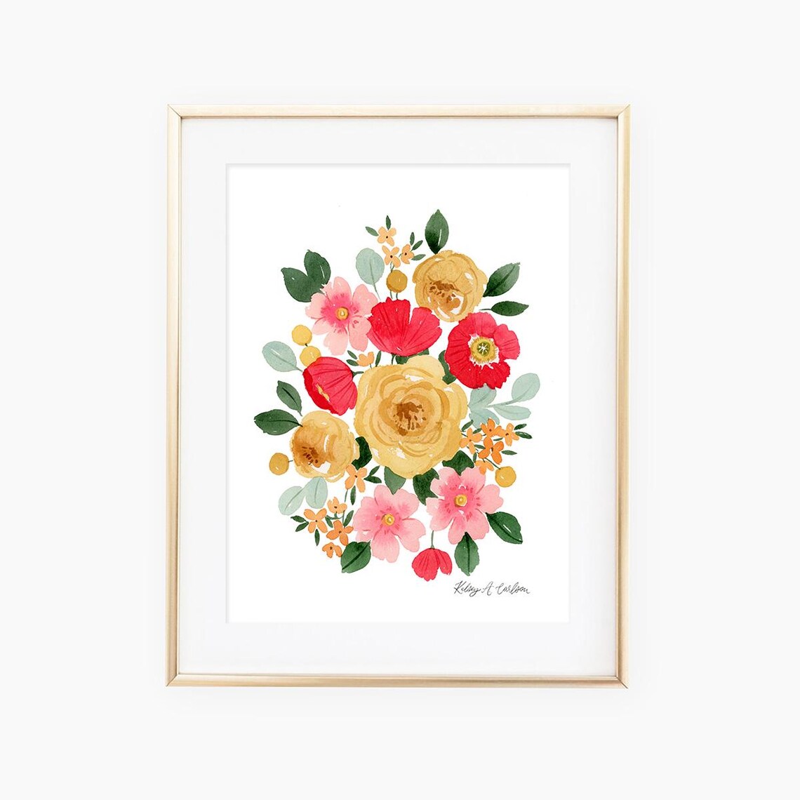 Watercolor Floral Print, Botanical Wall Art