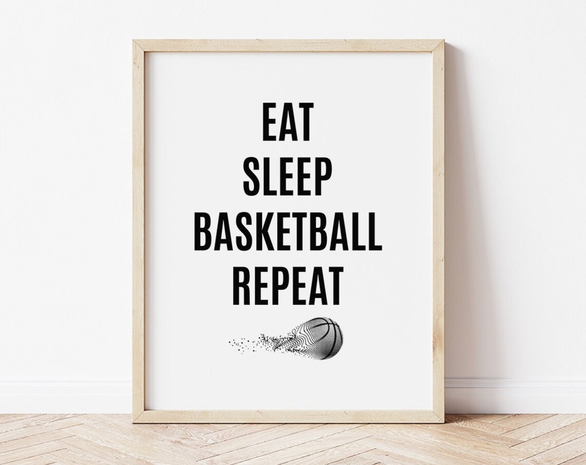 Eat Sleep Basketball Repeat Bold Typography Sports Fan Poster