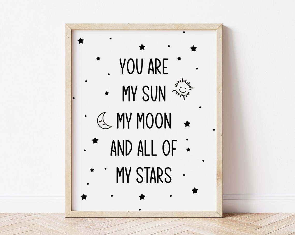 You Are My Sun My Moon And Stars Nursery Art Print - Image 2