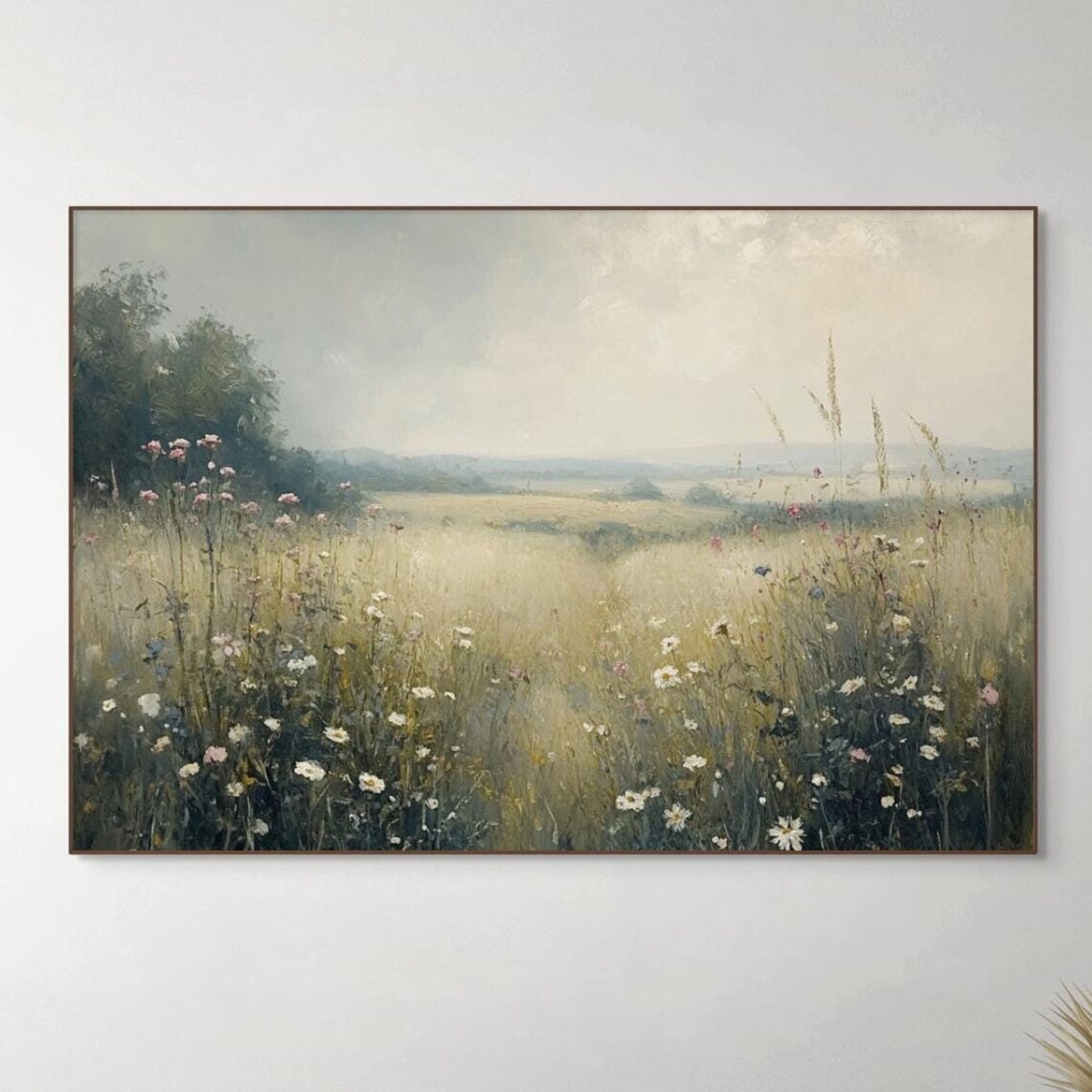 Vintage Wildflower Meadow Daisy Field Soft Pastel Floral Poster