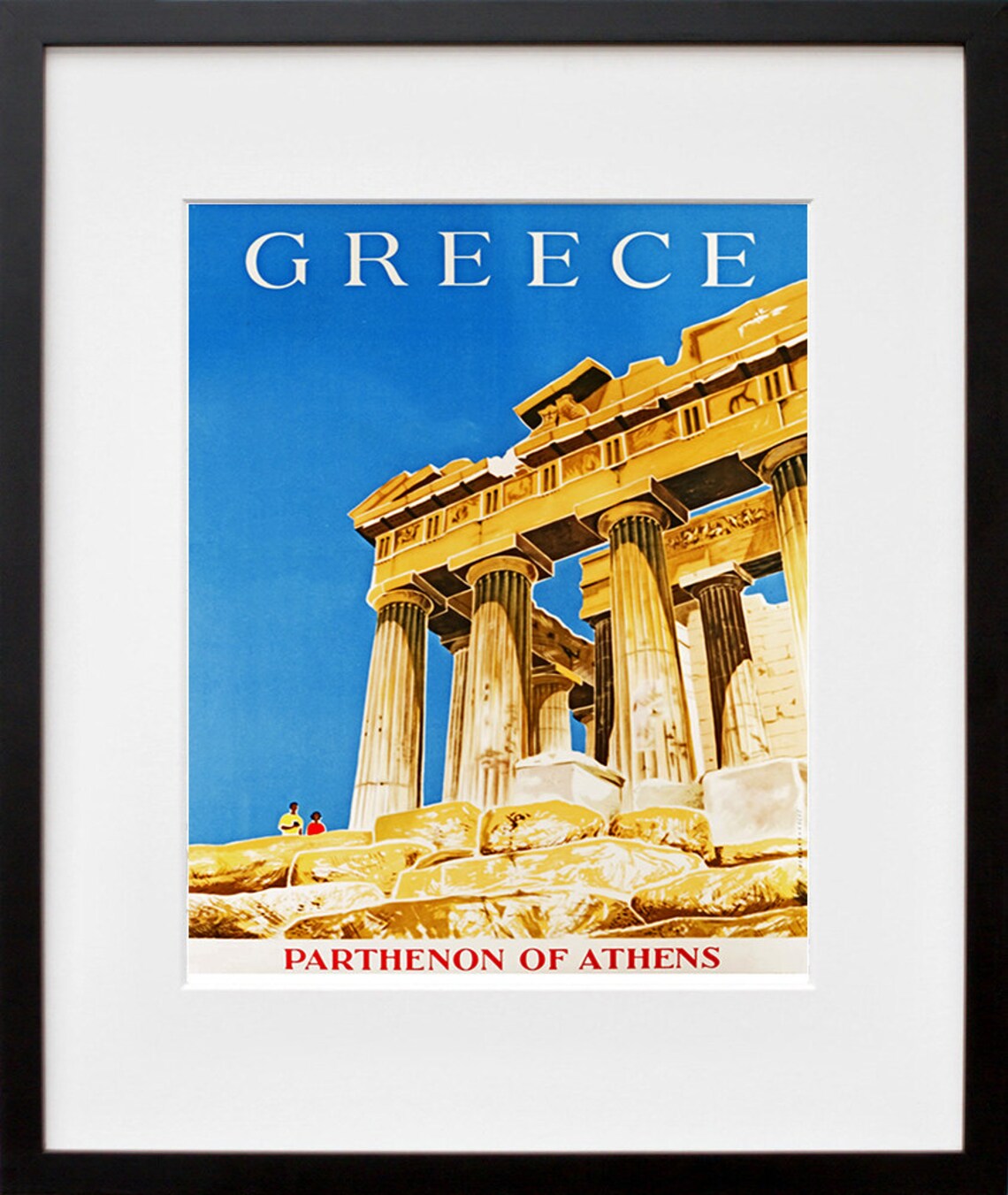 Greek Travel Poster, Vintage Greece Art Print