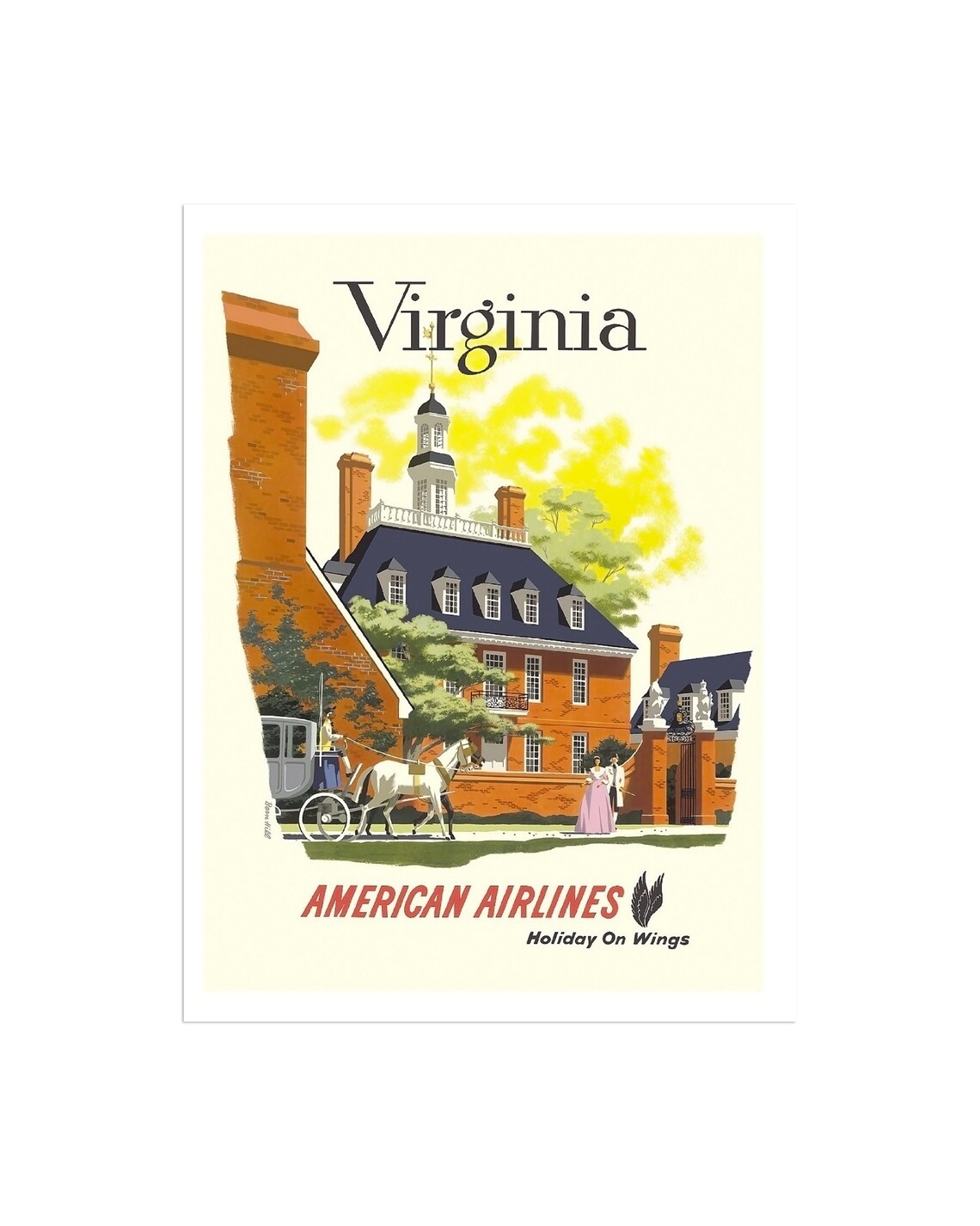 Virginia Travel Poster, Abstract Modern Art Print