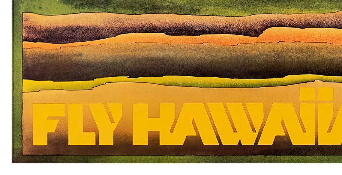 Hawaii Art Print Hawaiian Air Travel Poster Tr35a - Image 2