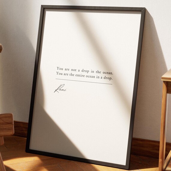Rumi You Are Not A Drop In The Ocean Quote Poster Entire Ocean Drop