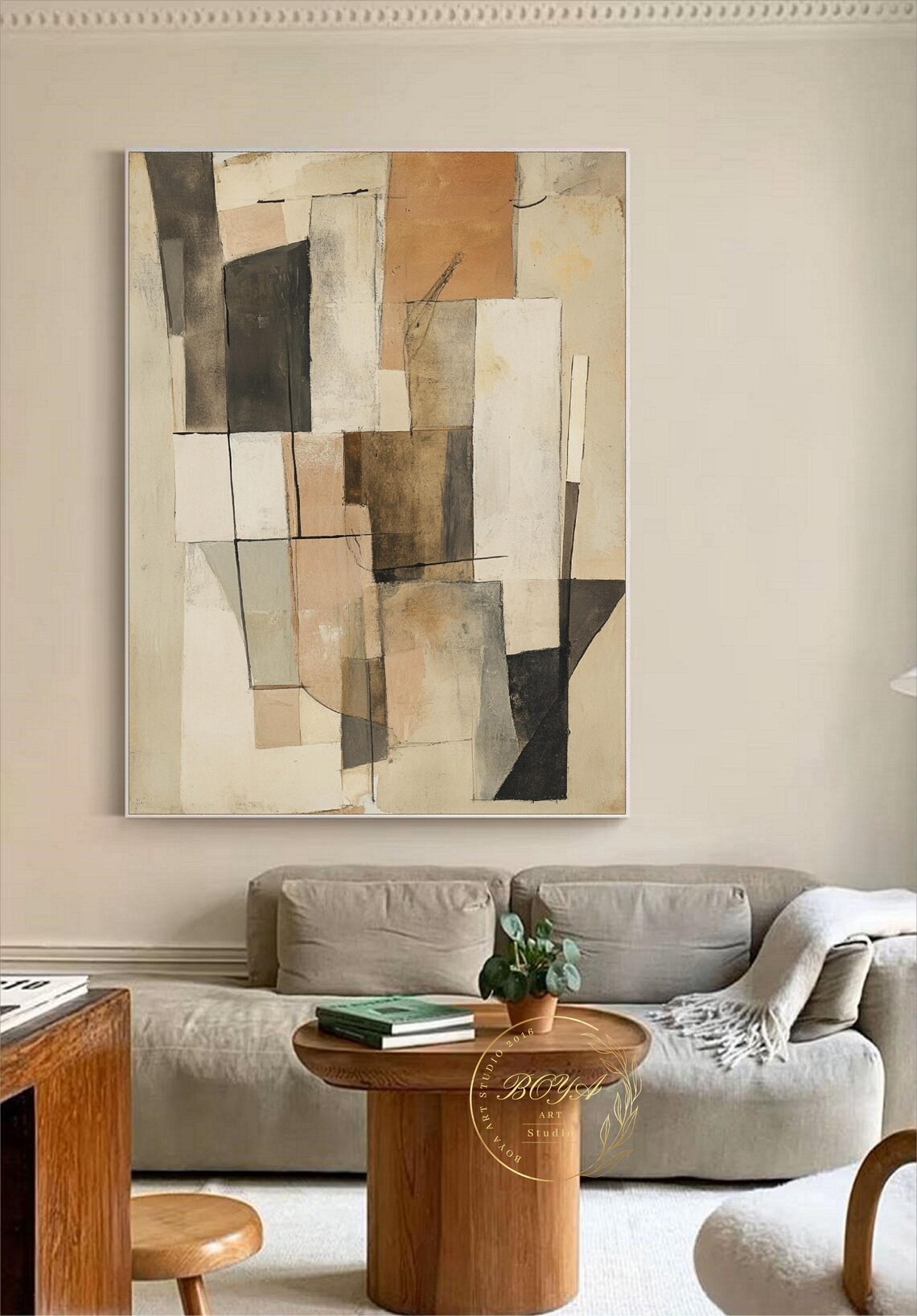 Beige Abstract Wall Art Print, Wabi Sabi Minimalism - Image 5