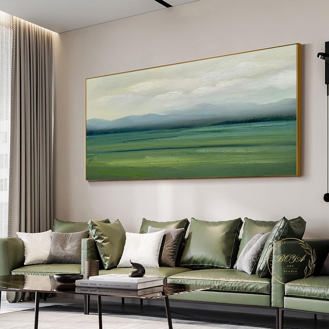 Green Abstract Landscape, Minimalist Art Print - Image 5