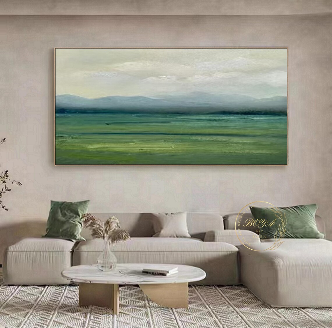 Green Abstract Landscape, Minimalist Art Print - Image 3