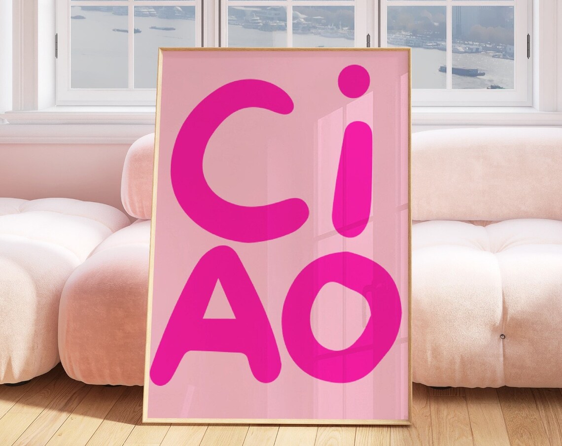 Ciao Magenta Italian Greeting Playful Pink Typography Poster - Image 3