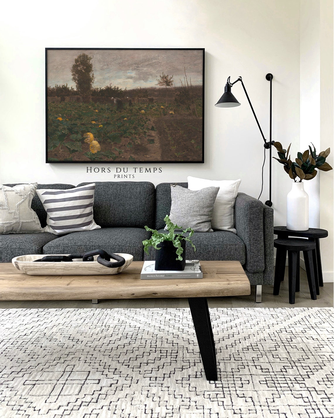 Pumpkin Harvest Field Vintage Farm Landscape Painting Fall Poster - Image 2