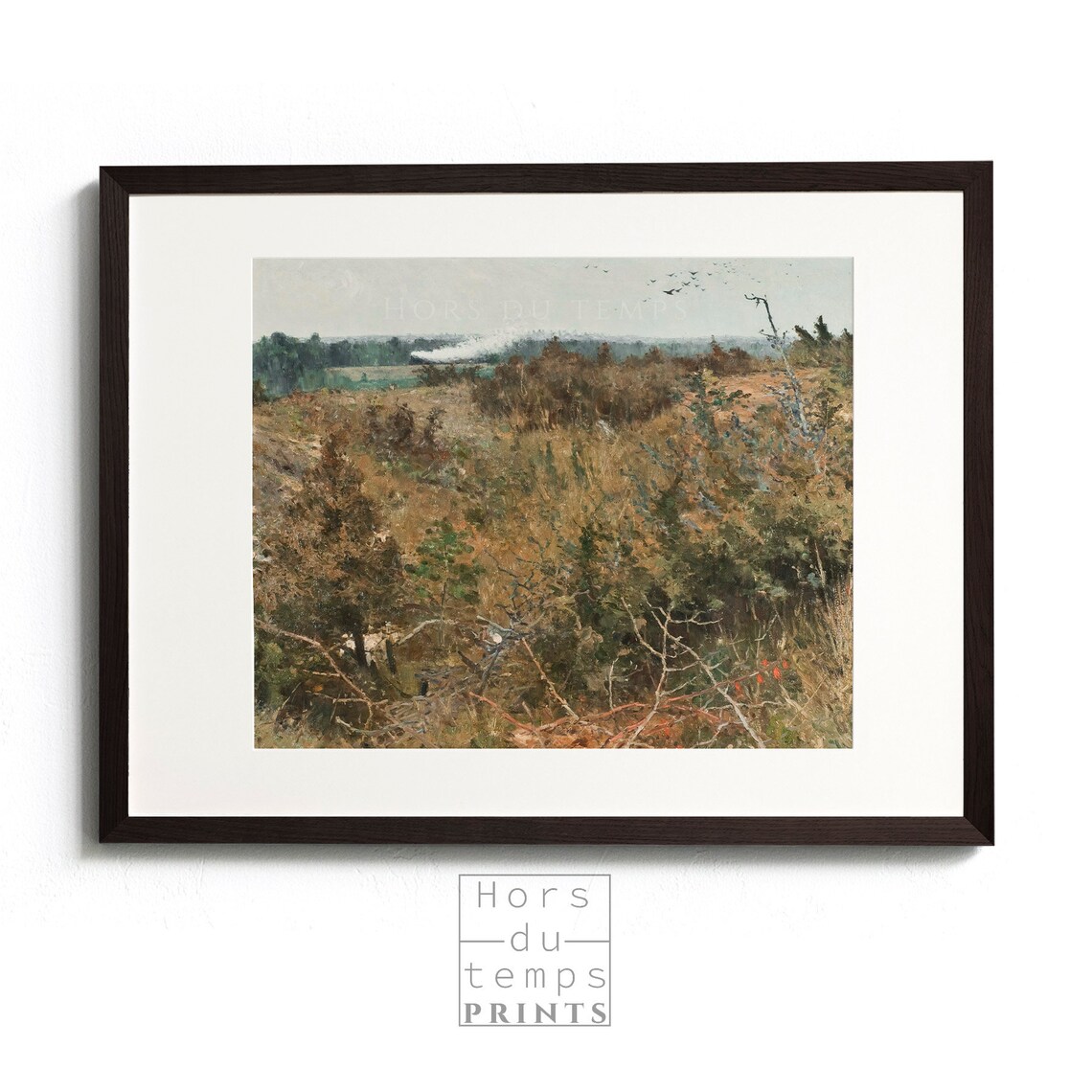 Muted Autumn Moor Landscape Vintage Nature Oil Painting Poster - Image 2