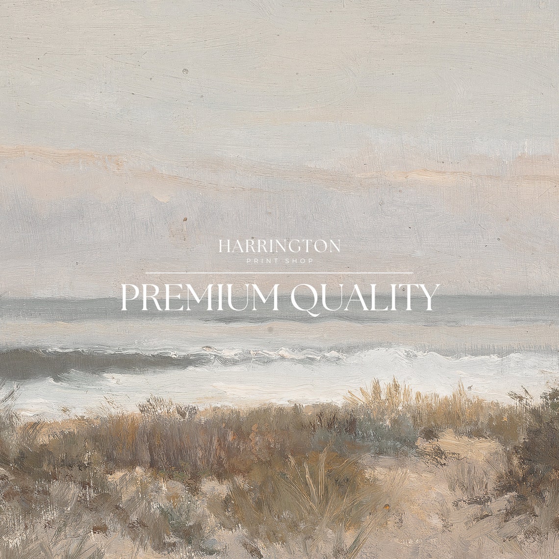 Beach Dunes Grass Soft Ocean Waves Neutral Coastal Art Poster - Image 5