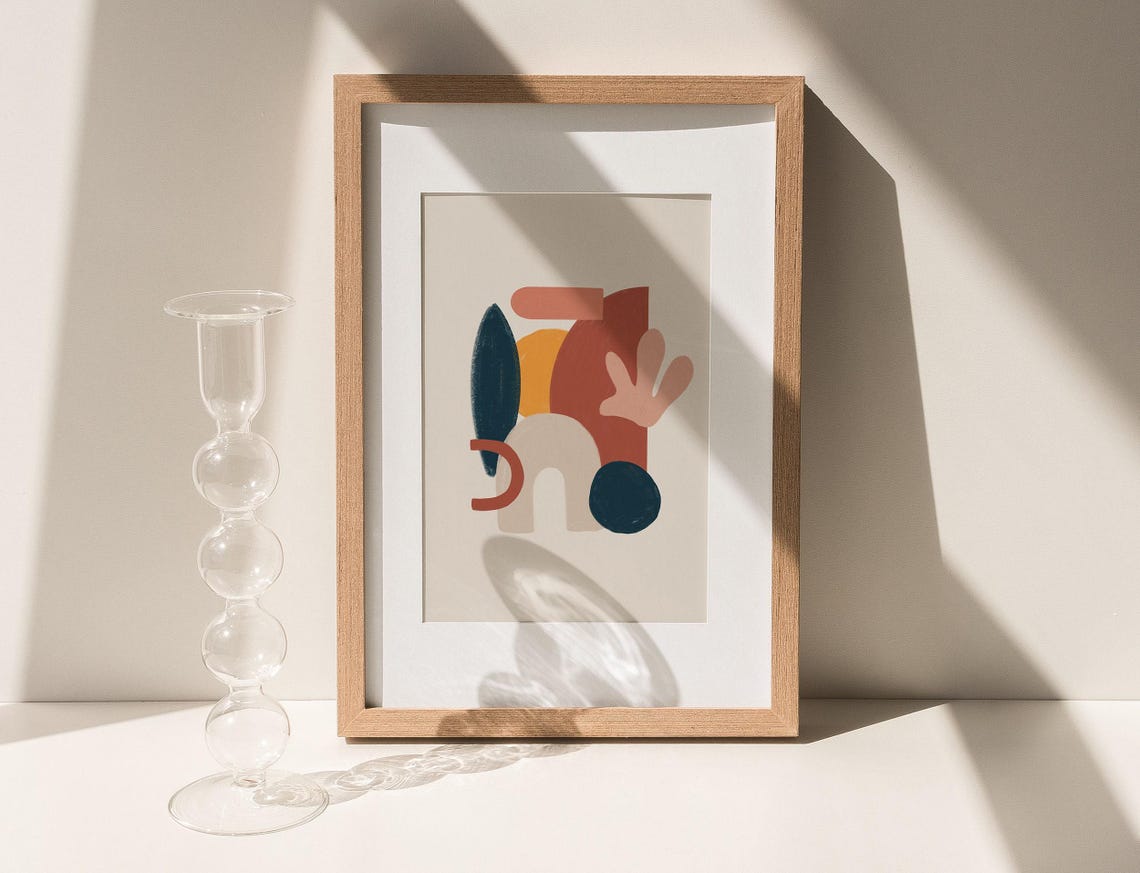 Neutral Boho Art Print For Eclectic Houses Abstract Artwork Poster Bohemian Wall Decor - Image 2