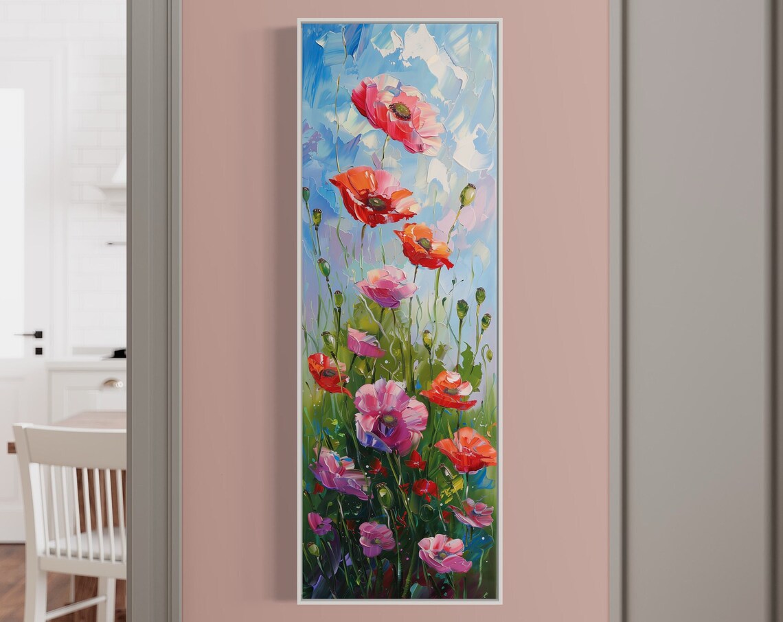 Red Poppy Print, Vertical Botanical Wall Art