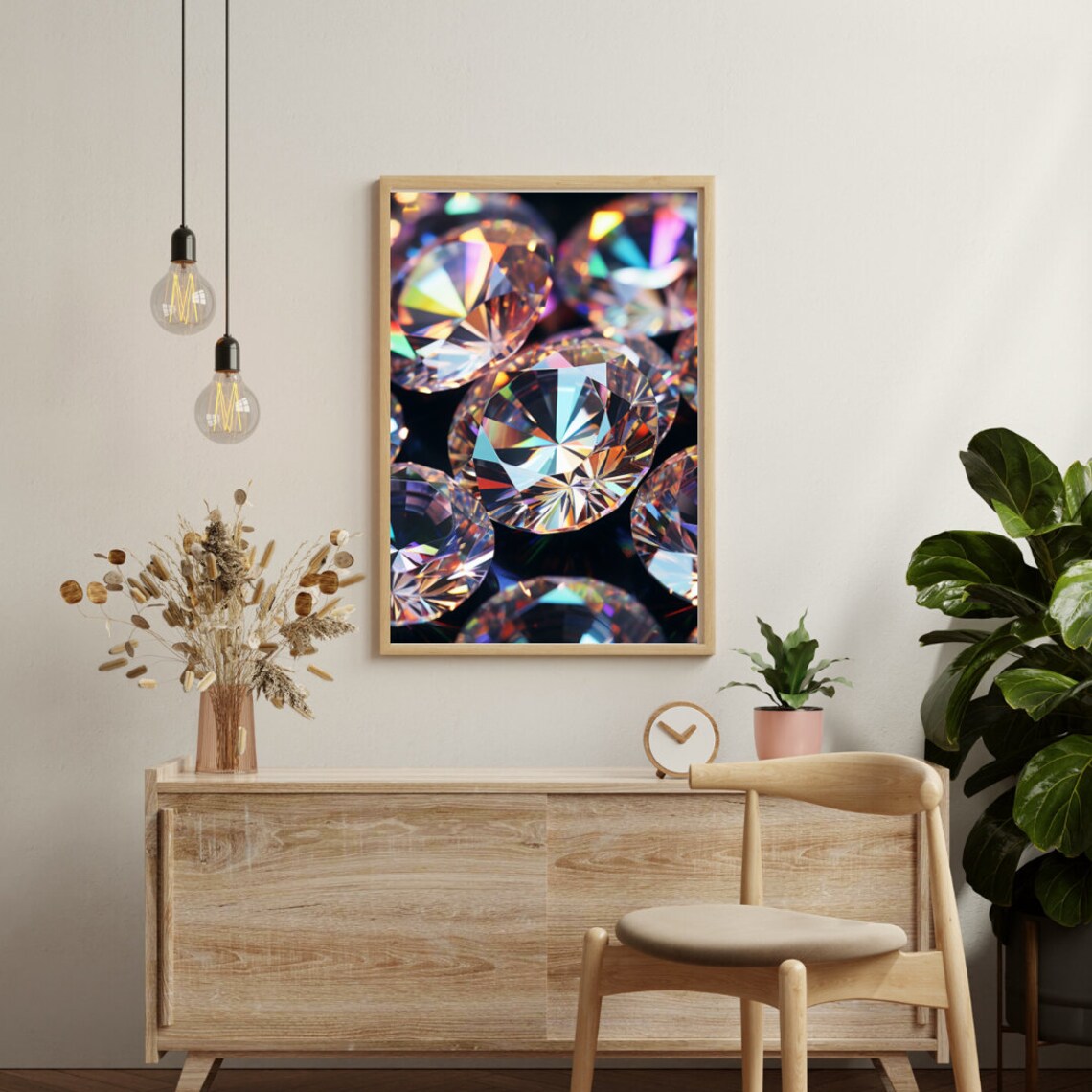 Brilliant Diamonds, Elegant Modern Art Print - Image 4