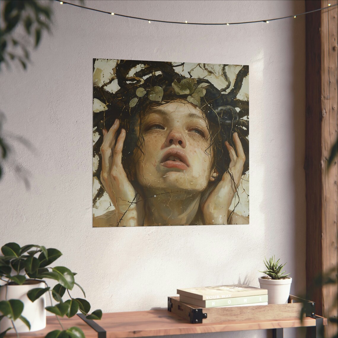 Entangled Overgrowth Girl, Nature Portrait Poster