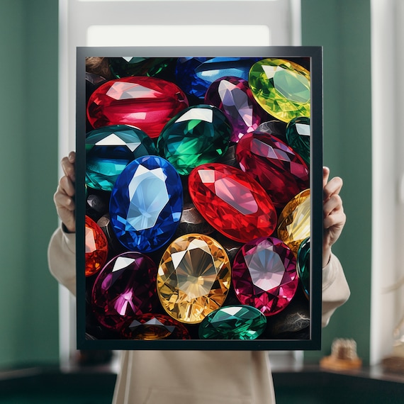 Cluster Of Gems Rainbow Stones Poster