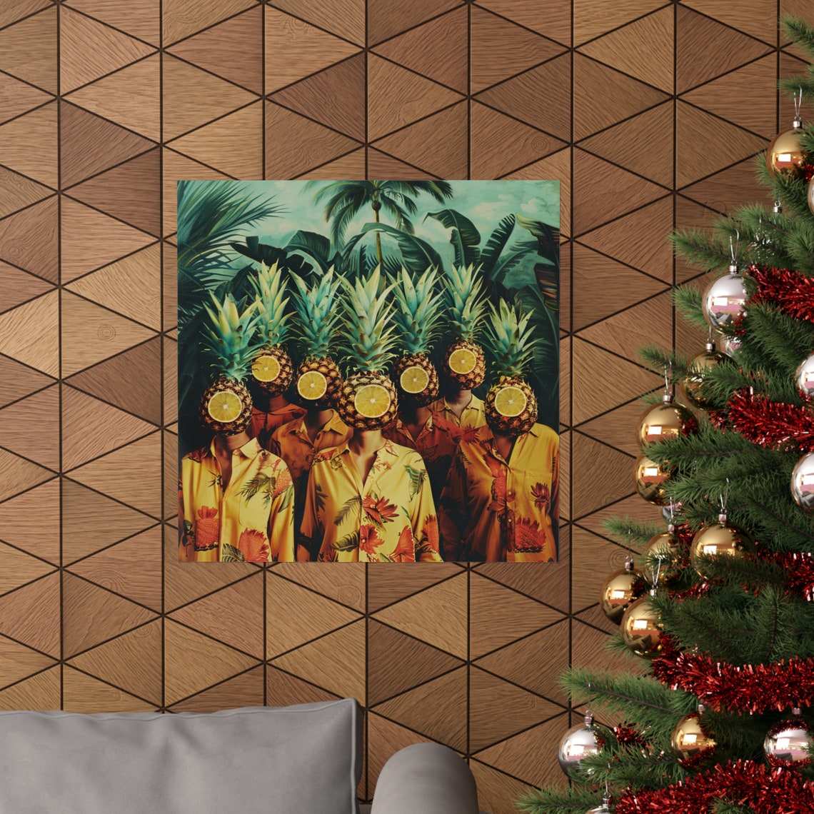 Citrus Squad Poster, Abstract Pineapple Art