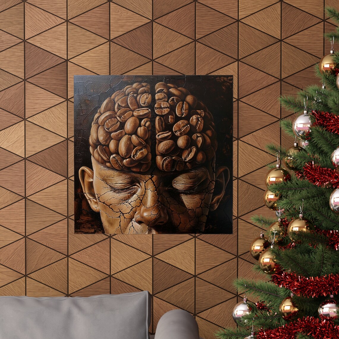 Coffee Mind Meditation Poster, Trippy Coffee Humor - Image 4