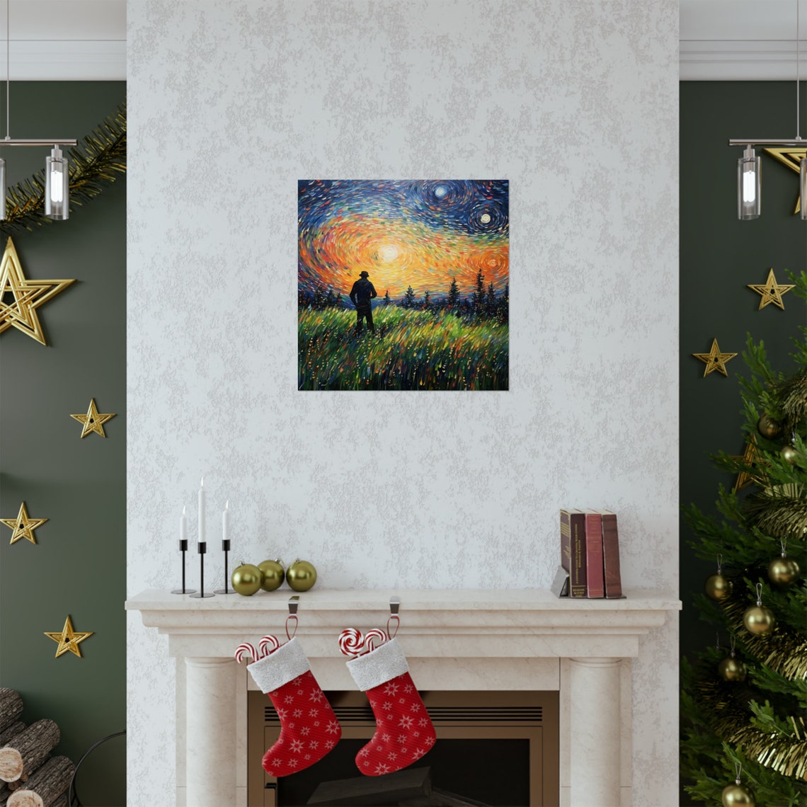 Van Gogh Prairie Landscape, Post-Impressionist Art Print - Image 2