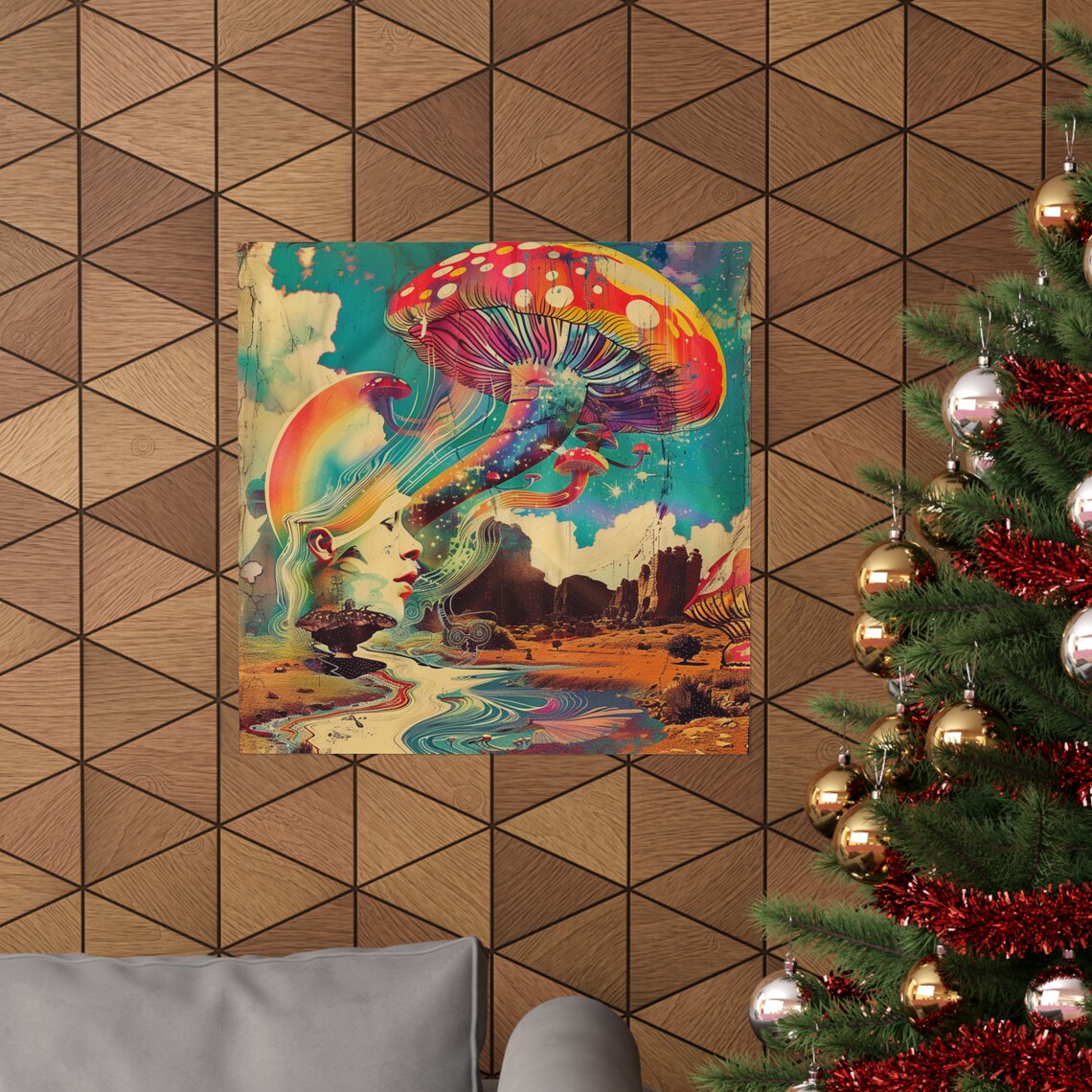 Mushroom Third Eye, Trippy Vintage Psychedelic Poster - Image 4