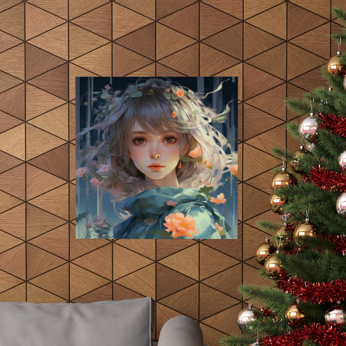 Windblown Girl, Cute Anime Girl Decor - Image 4