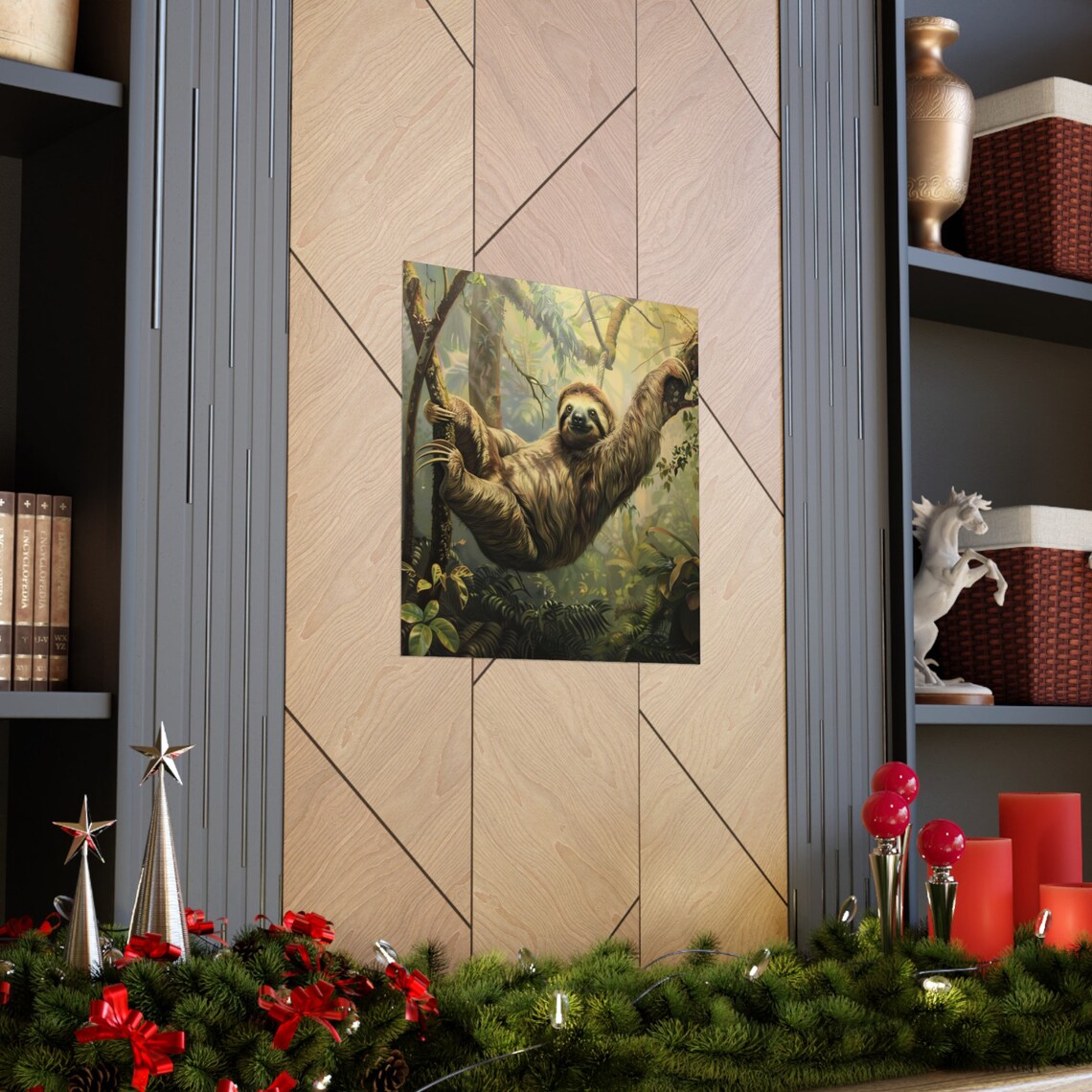 Sloth Swinging From The Trees, Funny Jungle Poster - Image 3
