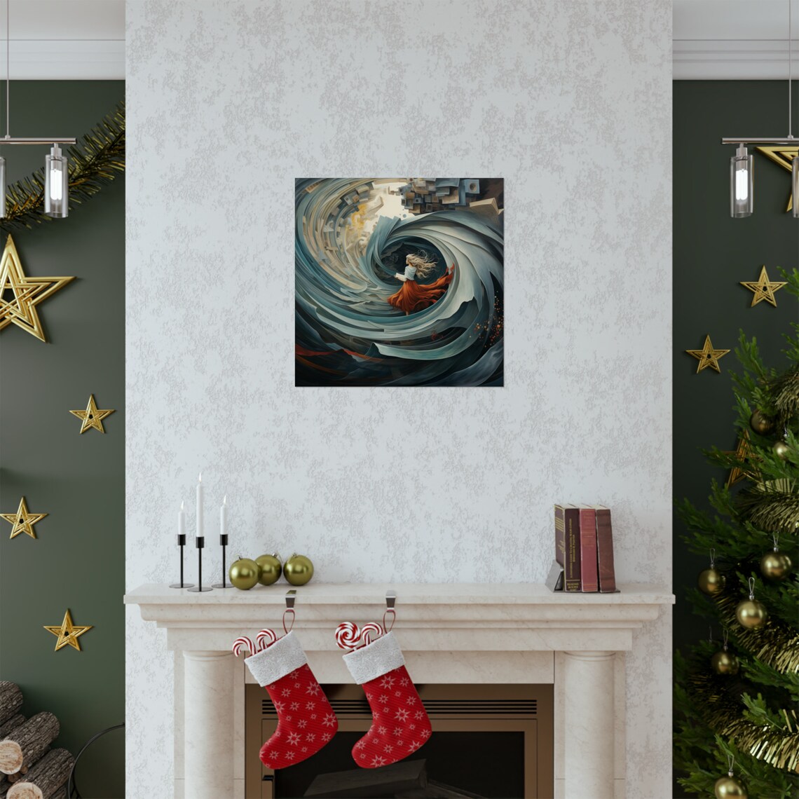 Abstract Whirl Wind Girl, Modern Futuristic Art - Image 2