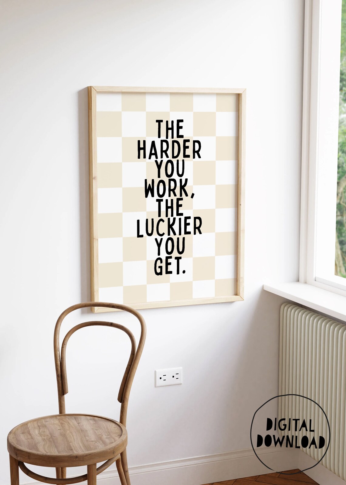 Inspirational Soccer Quote Print The Harder You Work The Luckier You Get Soccer Wall Art Soccer Motivational Poster Boys Room Decor - Image 3