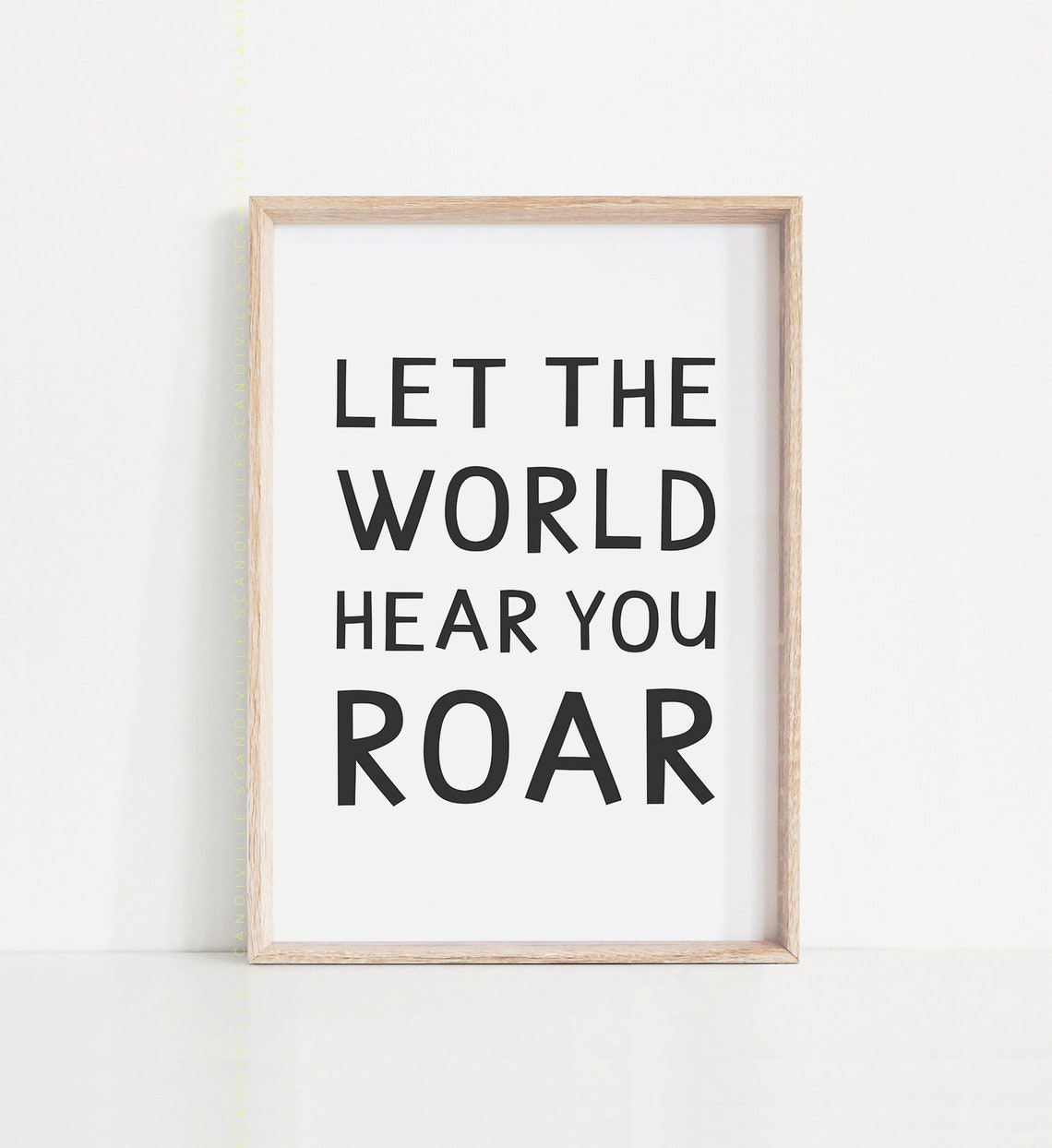 Let The World Hear You Roar Black Typography Kids Nursery Poster - Image 4
