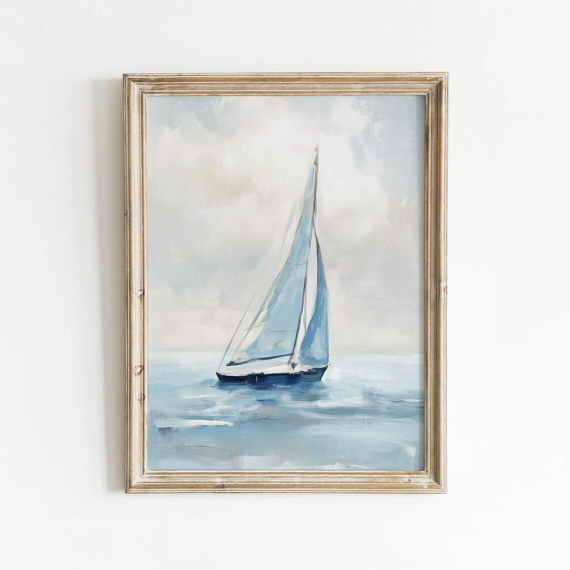 Coastal Sailboat Poster, Nautical Beach Decor